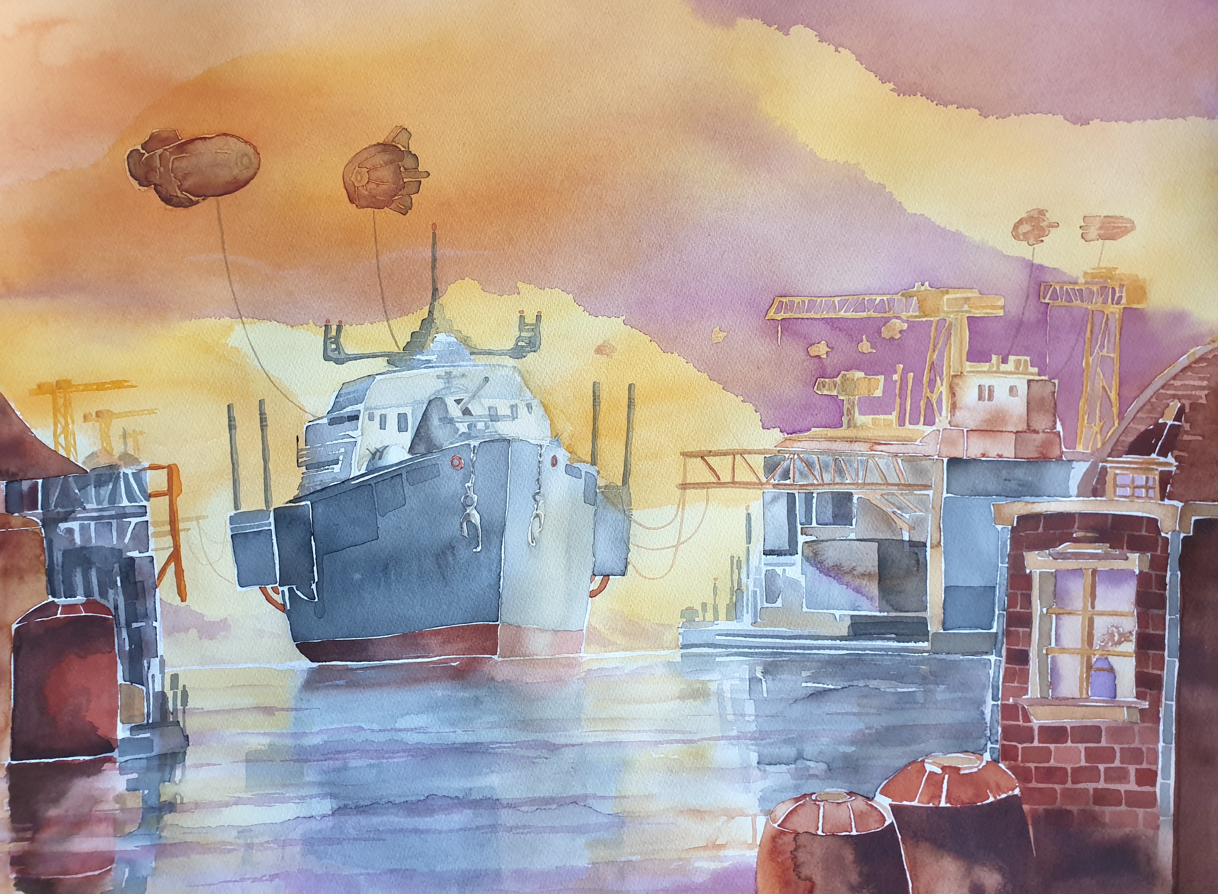 Kryssare, 50 x 70 cm